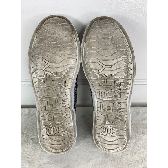 Sperry Women’s Size 7.5M Nautical Anchors Comfort Sneakers Blue Fabric - Picture 10 of 10